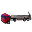 LEAN Toys Zestaw Ciężarówka Laweta Naczepa Koparka Gąsienicowa