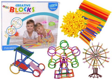 LEAN Toys Zestaw Do Budowania Klocki Konstrukcyjne Patyczki Do Układania Słomki