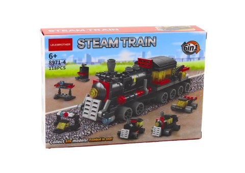LEAN Toys Zestaw Klocków Konstrukcyjnych 6w1 Lokomotywa 118el LEAN Toys Zestaw Klocków Konstrukcyjnych 6w1 Lokomotywa 118el