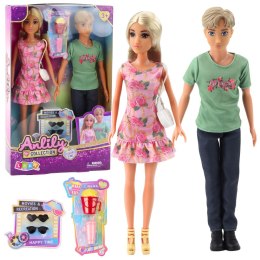 LEAN Toys Zestaw Lalki Anlily Dziewczyna Z Chłopakiem Akcesoria Okulary Torebka