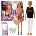 LEAN Toys Zestaw Lalki Anlily Dziewczyna z Chłopakiem Akcesoria Kapelusz Piesek