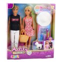 LEAN Toys Zestaw Lalki Anlily Dziewczyna z Chłopakiem Akcesoria Kapelusz Piesek