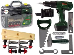 LEAN Toys Zestaw Majsterkowicza w Walizce Wkrętarka Na Baterie Zielony