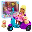 LEAN Toys Zestaw Mini Laleczka Ankiki Na Skuterze Trójkołowym Piesek