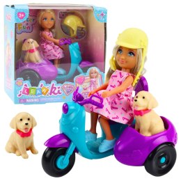 LEAN Toys Zestaw Mini Laleczka Ankiki Na Skuterze Trójkołowym Piesek