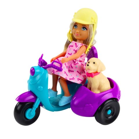 LEAN Toys Zestaw Mini Laleczka Ankiki Na Skuterze Trójkołowym Piesek LEAN Toys Zestaw Mini Laleczka Ankiki Na Skuterze Trójkołowym Piesek