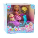LEAN Toys Zestaw Mini Laleczka Ankiki Na Skuterze Trójkołowym Piesek