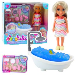 LEAN Toys Zestaw Mini Laleczka Ankiki Z Wanną Akcesoria Pielęgnacyjne