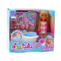 LEAN Toys Zestaw Mini Laleczka Ankiki Z Wanną Akcesoria Pielęgnacyjne