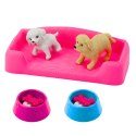 LEAN Toys Zestaw Mini Laleczka Z Dwoma Pieskami Legowisko Miski Z Karmą LEAN Toys Zestaw Mini Laleczka Z Dwoma Pieskami Legowisko Miski Z Karmą