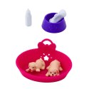 LEAN Toys Zestaw Mini Laleczka Z Dwoma Szczeniaczkami Legowisko Miska Butelka