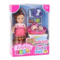 LEAN Toys Zestaw Mini Laleczka Z Dwoma Szczeniaczkami Legowisko Miska Butelka