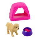 LEAN Toys Zestaw Mini Laleczka Z Pieskiem Namiotem I Akcesoriami