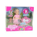 LEAN Toys Zestaw Mini Laleczka Z Pieskiem i Kotkiem Legowisko Miska Z Jedzeniem