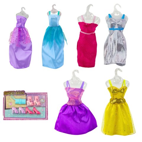 LEAN Toys Zestaw Modowy Kolekcja Lalka Anlily Sukienki Akcesoria 17el. LEAN Toys Zestaw Modowy Kolekcja Lalka Anlily Sukienki Akcesoria 17el.