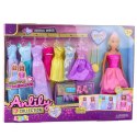 LEAN Toys Zestaw Modowy Kolekcja Lalka Anlily Sukienki Akcesoria 17el.