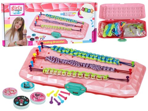 LEAN Toys Zestaw do Robienia Bransoletek Pudełko Różowe LEAN Toys Zestaw do Robienia Bransoletek Pudełko Różowe