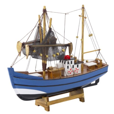 LEAN Toys Model Kolekcjonerski Dekoracyjny Statek Kuter Rybacki Niebieski 30x26cm LEAN Toys Model Kolekcjonerski Dekoracyjny Statek Kuter Rybacki Niebieski 30x26cm