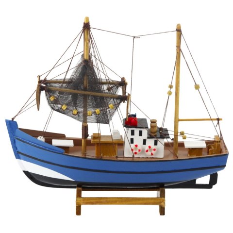 LEAN Toys Model Kolekcjonerski Dekoracyjny Statek Kuter Rybacki Niebieski 30x26cm LEAN Toys Model Kolekcjonerski Dekoracyjny Statek Kuter Rybacki Niebieski 30x26cm