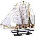 LEAN Toys Model Kolekcjonerski Dekoracyjny Statek Żaglowiec Fregata Biały 49x43cm