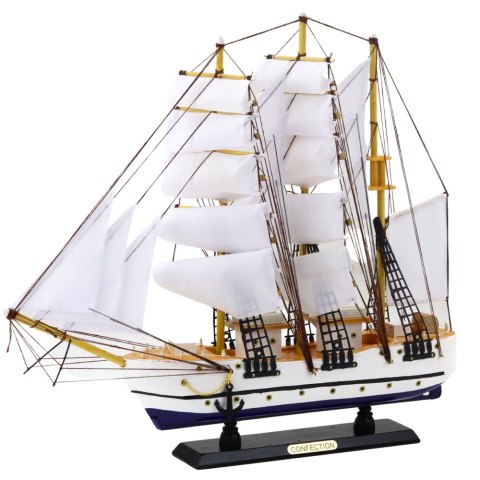 LEAN Toys Model Kolekcjonerski Dekoracyjny Statek Żaglowiec Fregata Biały 49x43cm LEAN Toys Model Kolekcjonerski Dekoracyjny Statek Żaglowiec Fregata Biały 49x43cm