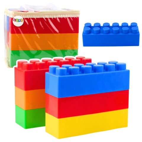 LEAN Toys Zestaw Duże Klocki Konstrukcyjne W Torbie Kolorowe 28,5x9x9 cm 6el. LEAN Toys Zestaw Duże Klocki Konstrukcyjne W Torbie Kolorowe 28,5x9x9 cm 6el.