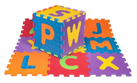 Mata Sensoryczna z 26 Puzzli Alfabet dla dzieci 10m+ Wyjmowane litery + Pianka EVA + Różne faktury Mata Sensoryczna z 26 Puzzli Alfabet dla dzieci 10m+ Wyjmowane litery + Pianka EVA + Różne faktury