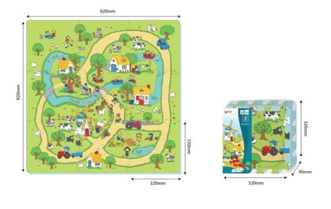 Mata podłogowa "Życie Na Wsi" z 9 Puzzli dla dzieci 10m+ Pianka EVA + Kolorowy nadruk Mata podłogowa "Życie Na Wsi" z 9 Puzzli dla dzieci 10m+ Pianka EVA + Kolorowy nadruk